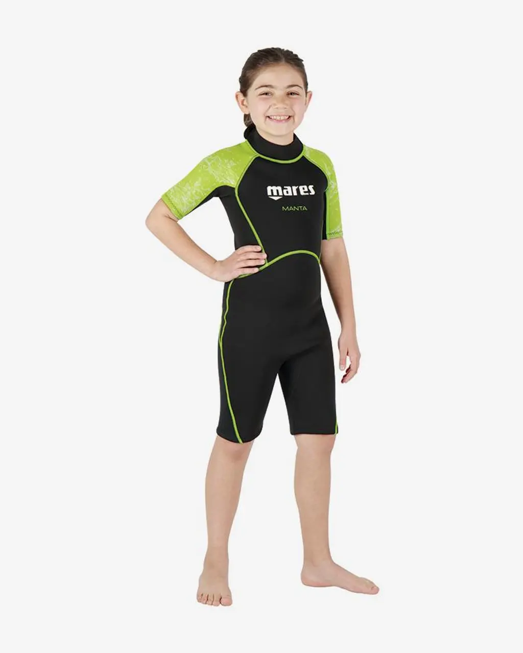 Combinaison en néoprène Mares Manta Shorty manches courtes noir vert enfant - -5